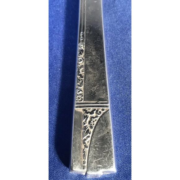 Pie Tarte Server Silver Plate Handle Stainless Blade 9 3/4" Floral Design VTG - Picture 4 of 8